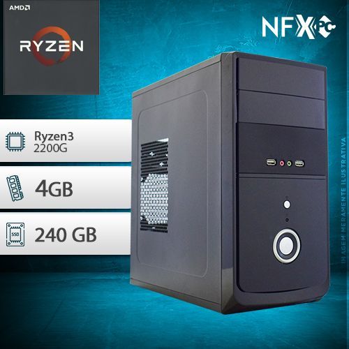NFX PC AMD R3 2200G - 242SSD ( AMD RYZEN 3 [3ª GERAÇÃO] / 4GB / SSD 240GB )