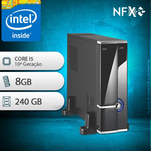 NFX PC-10 I5F - 182SSDSL ( INTEL CORE I5 [10ª GERAÇÃO] / 8GB / SSD 240GB / GT210 1GB )
