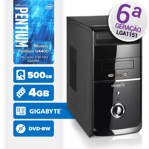 VISAGE PC BLEU G4400 - 245GD ( Pentium G4400 / 4GB / 500GB / DVD-RW / MB GIGABYTE / LINUX )