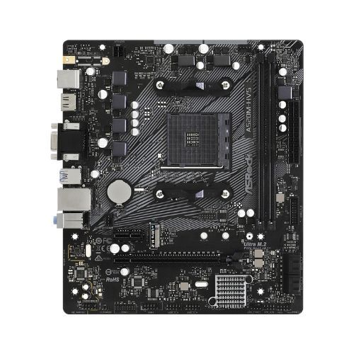 M1331 - Placa Mãe AM4 ASROCK A520M-HVS RAID - ( 2x DDR4 / 1x VGA / 1x HDMI / 2x USB 2.0 / 4x USB 3.2 / 1x  slot PCI Express 3.0 x16 / 1x slot PCI Express 3.0 x1 ) - <b>Compatível com os processadores AMD Ryzen 3ª, 4ª e 5ª Gerações AM4</b> (OEM)