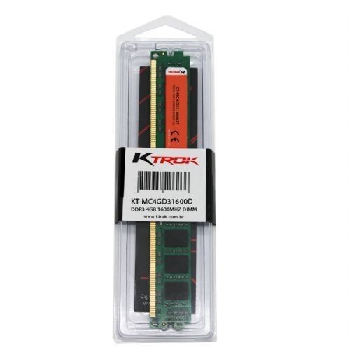 Memória DDR3 4GB 1600MHZ KTROK - KT-MC4GD31600D Memória DDR3 4GB 1600MHZ KTROK - KT-MC4GD31600D