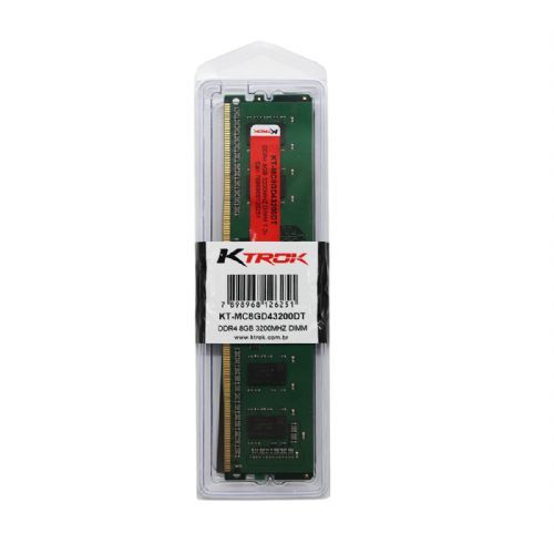 Memória DDR4 8GB 3200MHZ KTROK - KT-MC8GD43200DT Memória DDR4 8GB 3200MHZ KTROK - KT-MC8GD43200DT