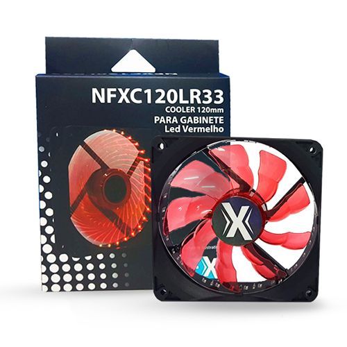 Fan Cooler para Gabinete NFX 120mm LED Vermelho - NFXC120LR33 Fan Cooler para Gabinete NFX 120mm LED Vermelho - NFXC120LR33