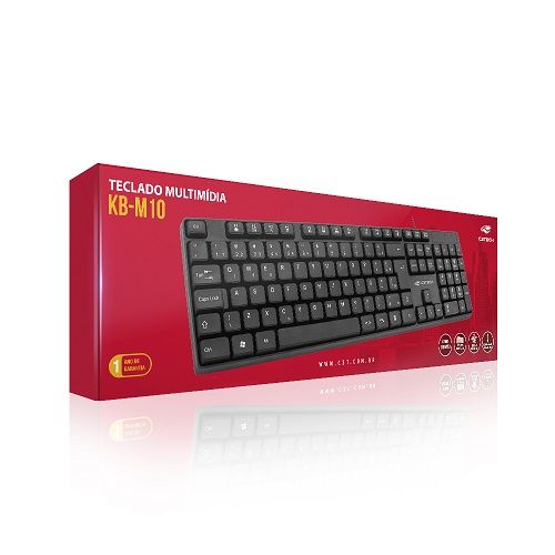 Teclado USB Multimidia Preto ABNT C3Tech KB-M10BK Teclado USB Multimidia Preto ABNT C3Tech KB-M10BK