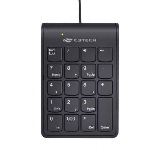 Teclado Numérico USB Preto C3Tech - KN-12BK Teclado Numérico USB Preto C3Tech - KN-12BK