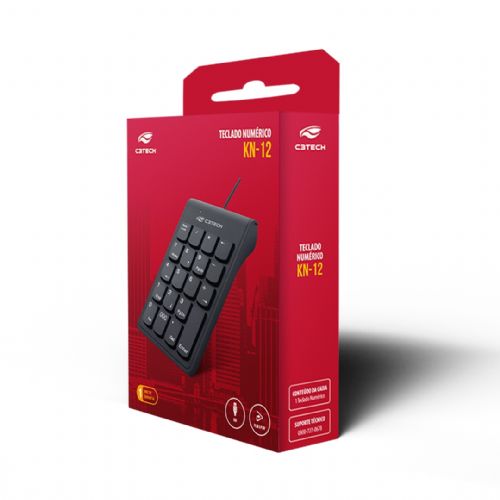 Teclado Numérico USB Preto C3Tech - KN-12BK Teclado Numérico USB Preto C3Tech - KN-12BK