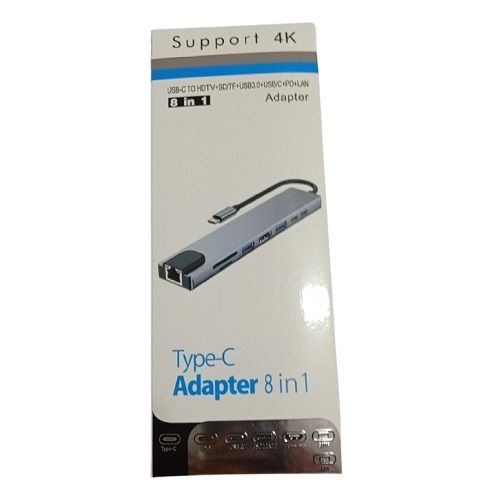 Hub Adaptador 8 em 1 Tipo USB C para 1 x PD / 1x HDMI 4K / 2x USB 3.0 / 1x SD / 1x Micro SD / 1x RJ45 10/100Mbps GV Brasil HUB.40101 Hub Adaptador 8 em 1 Tipo USB C para 1 x PD / 1x HDMI 4K / 2x USB 3.0 / 1x SD / 1x Micro SD / 1x RJ45 10/100Mbps GV Brasil HUB.40101