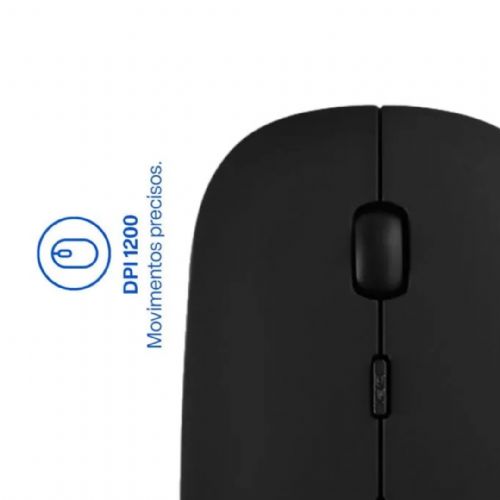 Mouse USB Sem Fio 2400DPI Recarregável Preto Multilaser - MO290 Mouse USB Sem Fio 2400DPI Recarregável Preto Multilaser - MO290