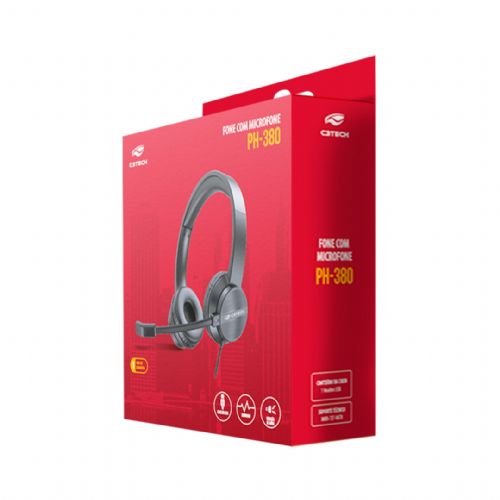 Fone com Microfone C3Tech PH-380BK USB Fone com Microfone C3Tech PH-380BK USB