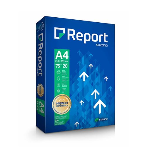 Papel Sulfite Report Premium A4 75g com 5 Pacotes de 500 Folhas Papel Sulfite Report Premium A4 75g com 5 Pacotes de 500 Folhas