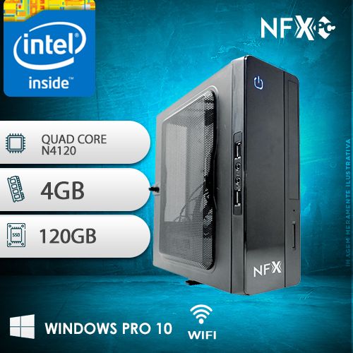 NFX PC IPX N4120 - 141SSDPDV WI-FI W10 ( INTEL CELERON QUAD CORE N4120 / 4GB / SSD 120GB / VESA / WI-FI / WINDOWS PRO 10 )