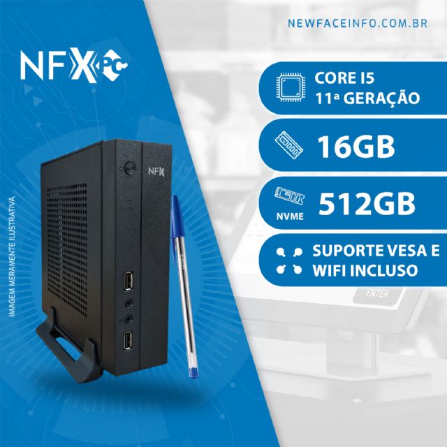 NFX PC ( INTEL CORE I5 11ª GERAÇÃO / 16GB / SSD 512GB NVMe / VESA ) <b>Gabinete Mini / WiFi Incluso</b> NFX PC ( INTEL CORE I5 11ª GERAÇÃO / 16GB / SSD 512GB NVMe / VESA ) <b>Gabinete Mini / WiFi Incluso</b>
