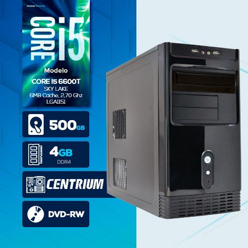 VISAGE PC BLEU I5 6600T - 245D ( CORE I5 6600T / HD 500GB / 4GB RAM / DVD-RW / MB CENTRIUM / LINUX ) VISAGE PC BLEU I5 6600T - 245D ( CORE I5 6600T / HD 500GB / 4GB RAM / DVD-RW / MB CENTRIUM / LINUX )